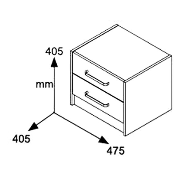 123 000015 4 2 Nightstand Olympus pakoworld with 2 drawers in castillo-toro colour 47,5x40,5x40,5Indoor furniture > Bedside tables