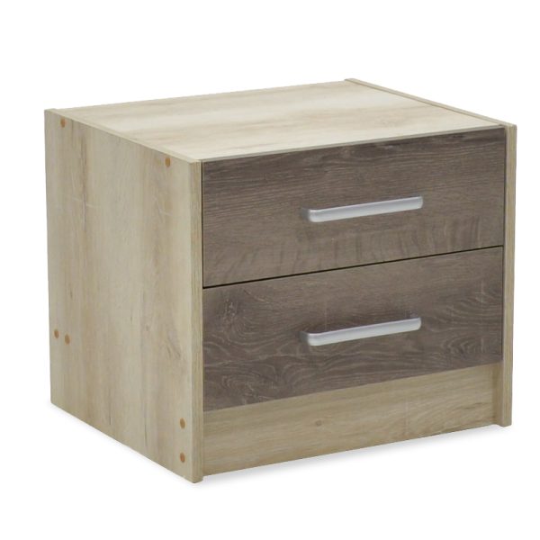 123 000015 5 Nightstand Olympus pakoworld with 2 drawers in castillo-toro colour 47,5x40,5x40,5Indoor furniture > Bedside tables