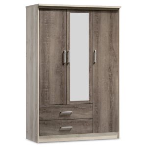 123 000022 4 Wardrobe Olympus pakoworld with 3 doors and drawers+mirror in castillo-toro colour 120x57x183Indoor furniture > Wardrobes