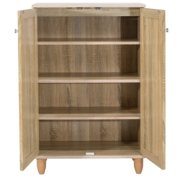 123 000029 3 6 Shoe cabinet SANTΟ pakoworld 10 pairs sonoma 60x34.5x91.5cmIndoor furniture > Shoe storage cabinet & cupboards