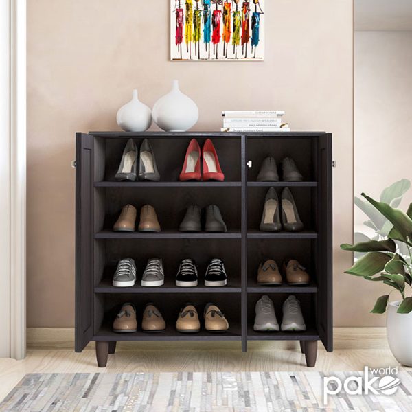 123 000032 2 11 Shoe cabinet SANTΟ pakoworld 16 pairs wenge 89.5x34.5x91.5cmIndoor furniture > Shoe storage cabinet & cupboards