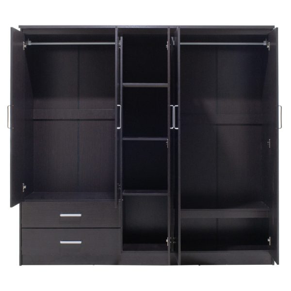 123 000047 3 3 Wardrobe Olympus pakoworld with 5 doors and drawers+mirror in wenge colour 198x57x183Indoor furniture > Wardrobes
