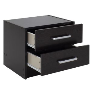 123 000051 3 2 Nightstand Olympus pakoworld with 2 drawers in wenge colour 47,5x40,5x40,5Indoor furniture > Bedside tables
