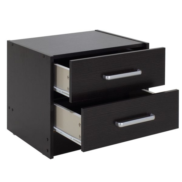 123 000051 3 2 Nightstand Olympus pakoworld with 2 drawers in wenge colour 47,5x40,5x40,5Indoor furniture > Bedside tables
