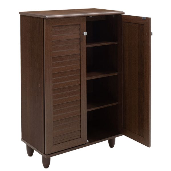 123 000060 3 3 Shoe cabinet SANTΟ pakoworld 10 pairs walnut 60x34.5x91.5cmIndoor furniture > Shoe storage cabinet & cupboards