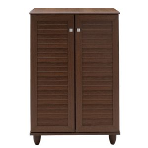 123 000060 4 3 Shoe cabinet SANTΟ pakoworld 10 pairs walnut 60x34.5x91.5cmIndoor furniture > Shoe storage cabinet & cupboards