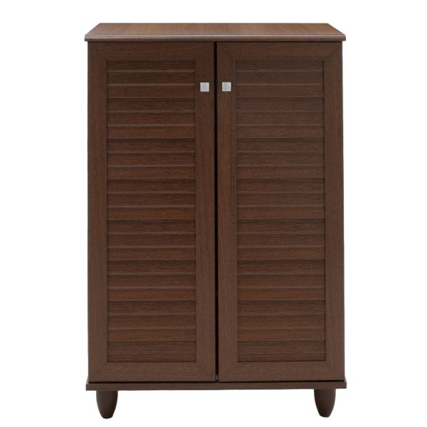 123 000060 4 3 Shoe cabinet SANTΟ pakoworld 10 pairs walnut 60x34.5x91.5cmIndoor furniture > Shoe storage cabinet & cupboards