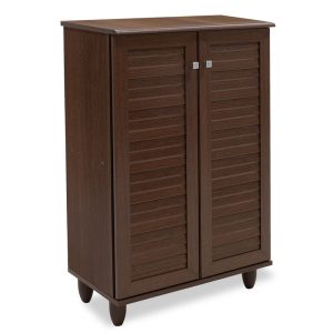 123 000060 6 Shoe cabinet SANTΟ pakoworld 10 pairs walnut 60x34.5x91.5cmIndoor furniture > Shoe storage cabinet & cupboards