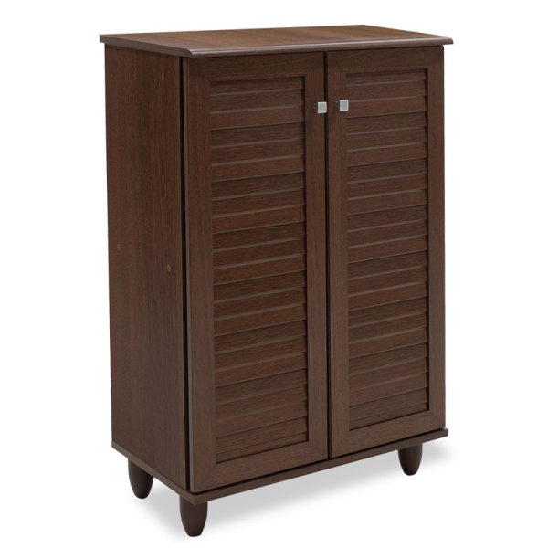 123 000060 6 Shoe cabinet SANTΟ pakoworld 10 pairs walnut 60x34.5x91.5cmIndoor furniture > Shoe storage cabinet & cupboards