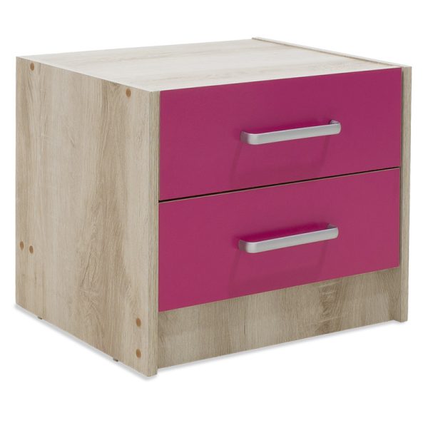 123 000075 13 Children's nightstand Looney pakoworld castillo-pink 47,5x40,5x40,5Indoor furniture > Bedside tables