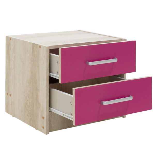 123 000075 2 10 Children's nightstand Looney pakoworld castillo-pink 47,5x40,5x40,5Indoor furniture > Bedside tables
