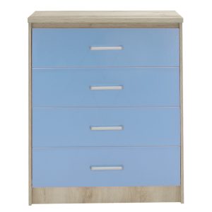 123 000078 3 3 Children's chest of 4 drawers Drawer Looney pakoworld in castillo-blue colour 80x40x95Indoor furniture > Children's Room