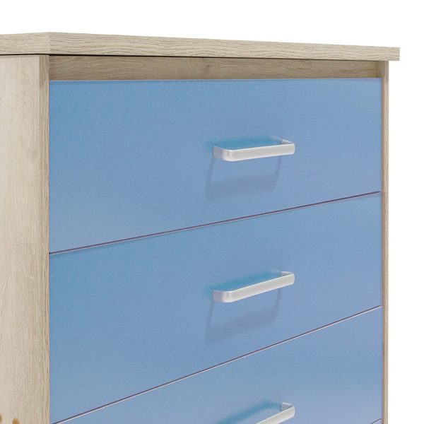 123 000078 4 3 Children's chest of 4 drawers Drawer Looney pakoworld in castillo-blue colour 80x40x95Indoor furniture > Children's Room