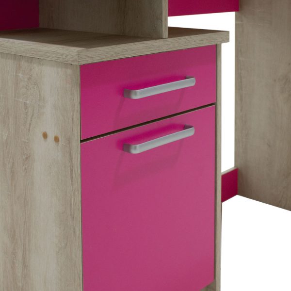 123 000081 4 2 Office table Looney pakoworld with drawers in castillo-pink colour 100x55x75cmIndoor furniture > Children's Room