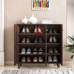 123 000086 2 7 Shoe cabinet SANTΟ pakoworld 16 pairs walnut 89.5x34.5x91.5cmIndoor furniture > Shoe storage cabinet & cupboards