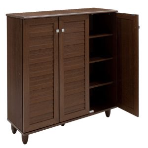 123 000086 3 7 Shoe cabinet SANTΟ pakoworld 16 pairs walnut 89.5x34.5x91.5cmIndoor furniture > Shoe storage cabinet & cupboards