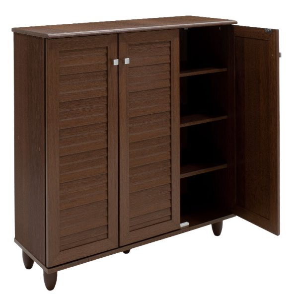 123 000086 3 7 Shoe cabinet SANTΟ pakoworld 16 pairs walnut 89.5x34.5x91.5cmIndoor furniture > Shoe storage cabinet & cupboards
