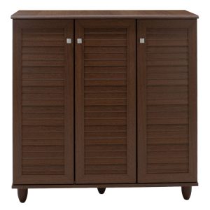 123 000086 4 7 Shoe cabinet SANTΟ pakoworld 16 pairs walnut 89.5x34.5x91.5cmIndoor furniture > Shoe storage cabinet & cupboards