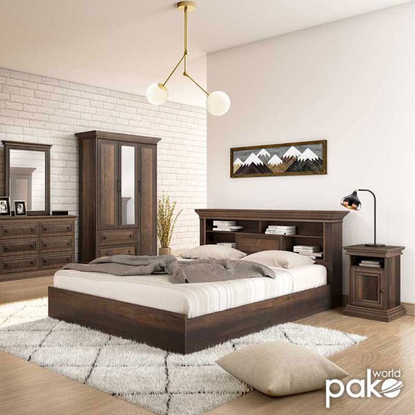 123 000123 2 3 Nightstand Mozart pakoworld in walnut colour 40x40x61cmIndoor furniture > Bedside tables