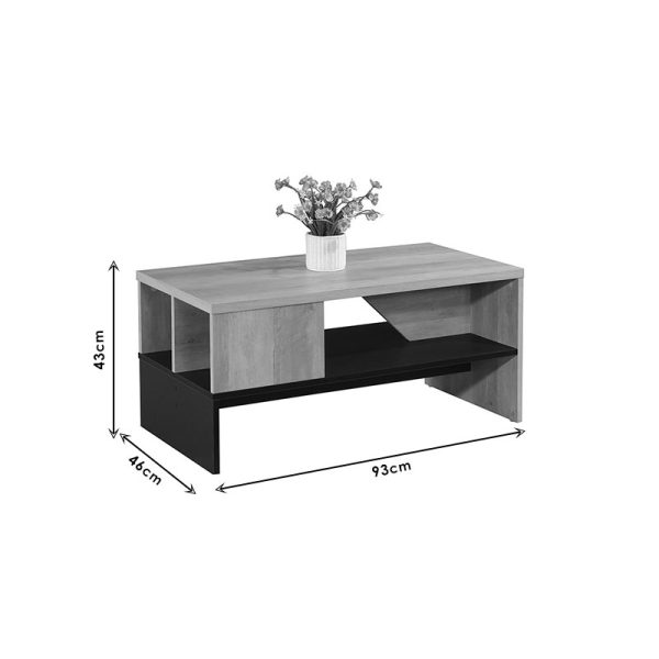 123 000159 3 3 Coffee table Naya pakoworld natural-anthracite 93x46x43cmIndoor furniture > Coffee tables