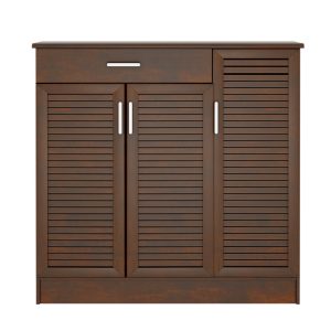 123 000201 2 Shoe cabinet Sante pakoworld 30 pairs walnut 120x37x123cmIndoor furniture > Shoe storage cabinet & cupboards