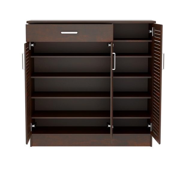 123 000201 3 Shoe cabinet Sante pakoworld 30 pairs walnut 120x37x123cmIndoor furniture > Shoe storage cabinet & cupboards