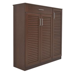 123 000201 Shoe cabinet Sante pakoworld 30 pairs walnut 120x37x123cmIndoor furniture > Shoe storage cabinet & cupboards