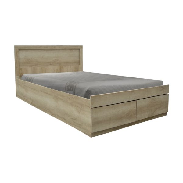 123 000207 5 Single bed Olympus pakoworld with drawer castillo-oak 100x200cmIndoor furniture > Beds