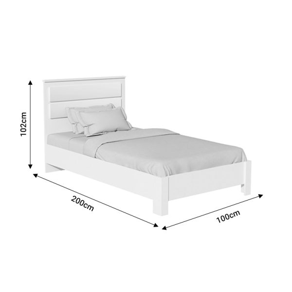 123 000208 2 2 Bed Olympus pakoworld in white colour 100x200Indoor furniture > Beds