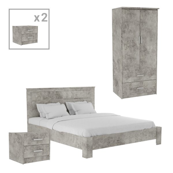 123 000220 12 Student bedroom furniture package OLYMPUS A pakoworld set of 4 pieces in antique anthracite shadeStudent Offers