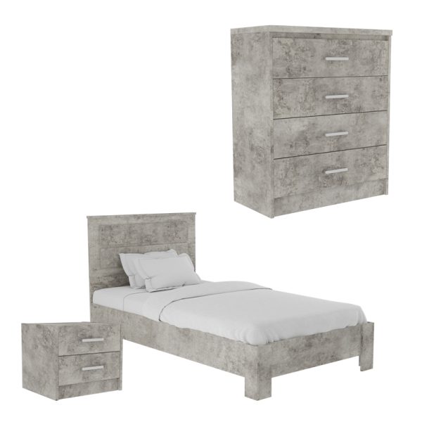 123 000224 13 Student bedroom furniture package OLYMPUS I pakoworld set of 3 pieces in antique anthracite shadeStudent Offers