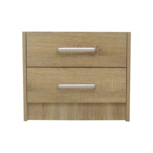 123 000229 2 11 Nightstand Olympus pakoworld with 2 drawers in light oak colour 47.5x40.5x40.5Indoor furniture > Bedside tables
