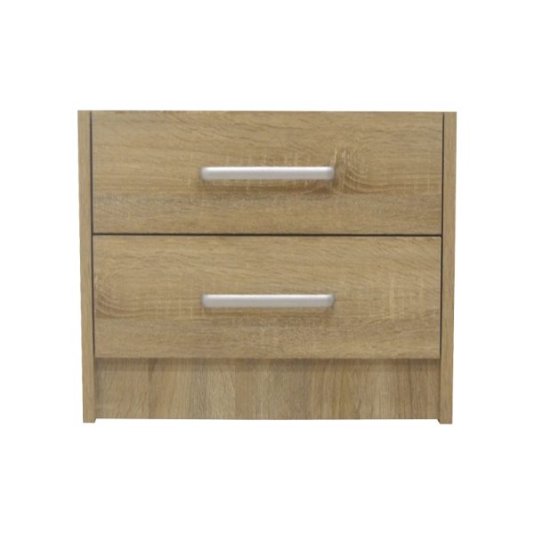 123 000229 2 11 Nightstand Olympus pakoworld with 2 drawers in light oak colour 47.5x40.5x40.5Indoor furniture > Bedside tables