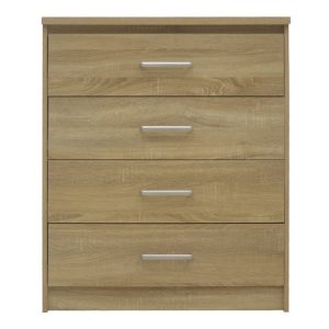 123 000233 2 6 Chest of 4 drawers Olympus pakoworld in light oak colour 80.5x40x95Indoor furniture > Drawers-consoles