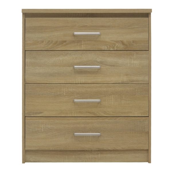 123 000233 2 6 Chest of 4 drawers Olympus pakoworld in light oak colour 80.5x40x95Indoor furniture > Drawers-consoles