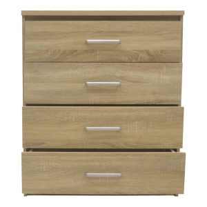 123 000233 3 6 Chest of 4 drawers Olympus pakoworld in light oak colour 80.5x40x95Indoor furniture > Drawers-consoles