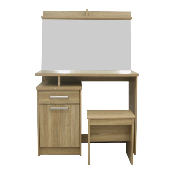 123 000234 2 6 Dressing table with mirror Olympus pakoworld in light oak colour 90.5x39.5x75cmIndoor furniture > Drawers-consoles