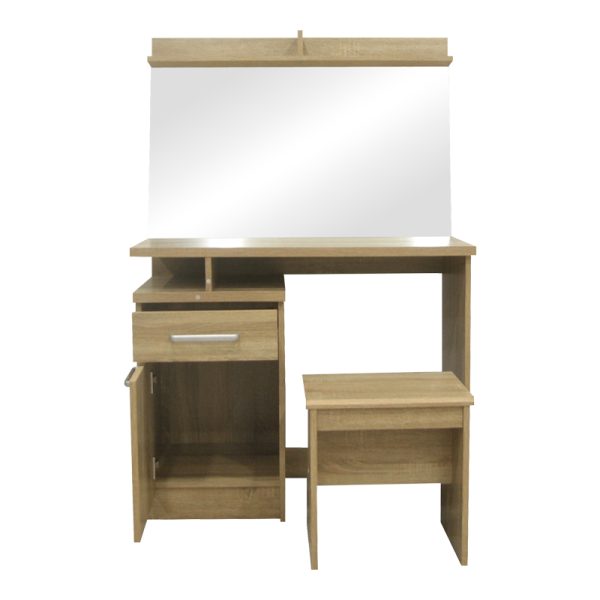 123 000234 3 6 Dressing table with mirror Olympus pakoworld in light oak colour 90.5x39.5x75cmIndoor furniture > Drawers-consoles