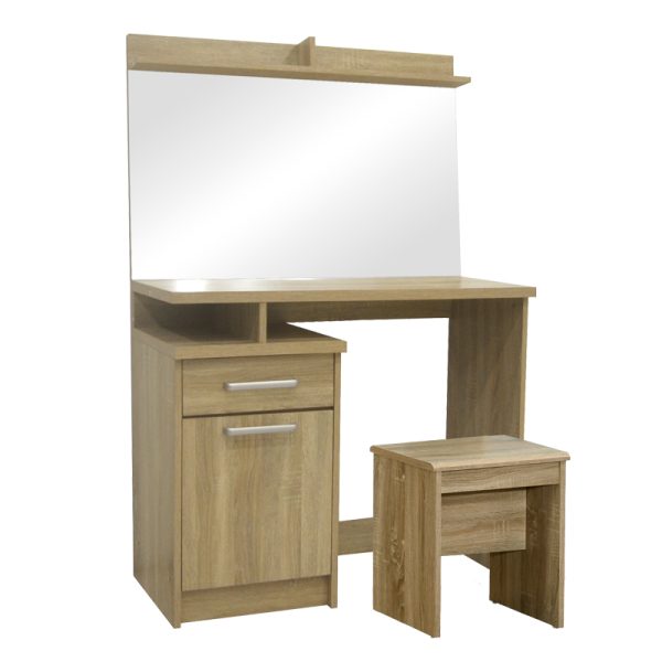 123 000234 9 Dressing table with mirror Olympus pakoworld in light oak colour 90.5x39.5x75cmIndoor furniture > Drawers-consoles