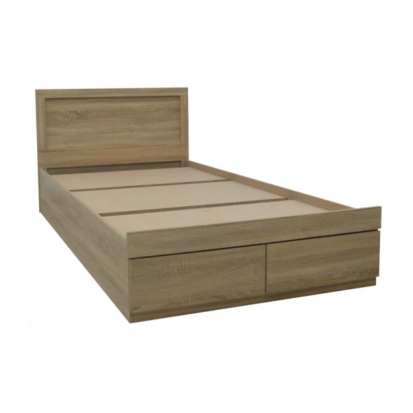 123 000236 2 9 Bed Olympus pakoworld with drawer in light oak 100x200cmIndoor furniture > Beds