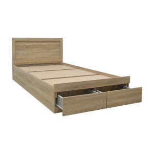 123 000236 3 9 Bed Olympus pakoworld with drawer in light oak 100x200cmIndoor furniture > Beds