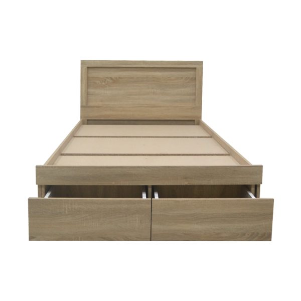 123 000236 4 9 Bed Olympus pakoworld with drawer in light oak 100x200cmIndoor furniture > Beds