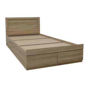 123 000238 2 5 Bed Olympus pakoworld with drawer in light oak 120x200cmIndoor furniture > Beds