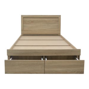 123 000238 4 5 Bed Olympus pakoworld with drawer in light oak 120x200cmIndoor furniture > Beds