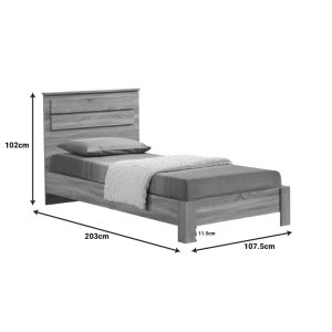 123 000239 3 6 Bed Olympus pakoworld in light oak colour 100x200Indoor furniture > Beds