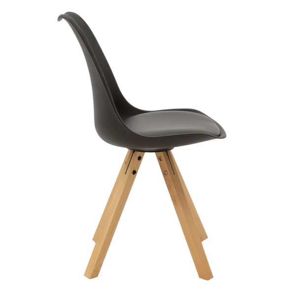 127 000010 2 3 Chair Caron pakoworld PP black-natural legIndoor furniture > Chairs