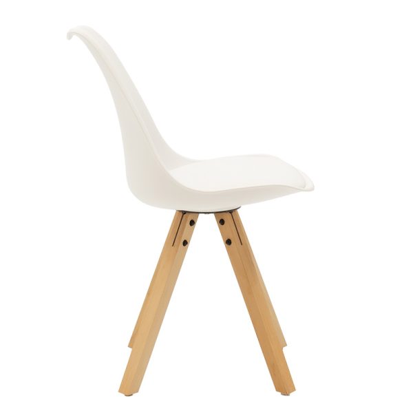 127 000012 2 4 Caron chair pakoworld PP white-natural legIndoor furniture > Chairs