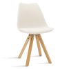 127 000012 7 Chair Ditta pakoworld with grey pu - wooden legs sonomaIndoor furniture > Chairs