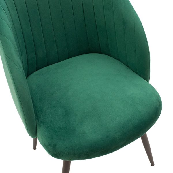 127 000056 4 3 Armchair Oasis pakoworld velvet dark green - black legsIndoor furniture > Armchairs