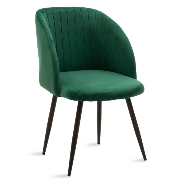 127 000056 6 Armchair Oasis pakoworld velvet dark green - black legsIndoor furniture > Armchairs